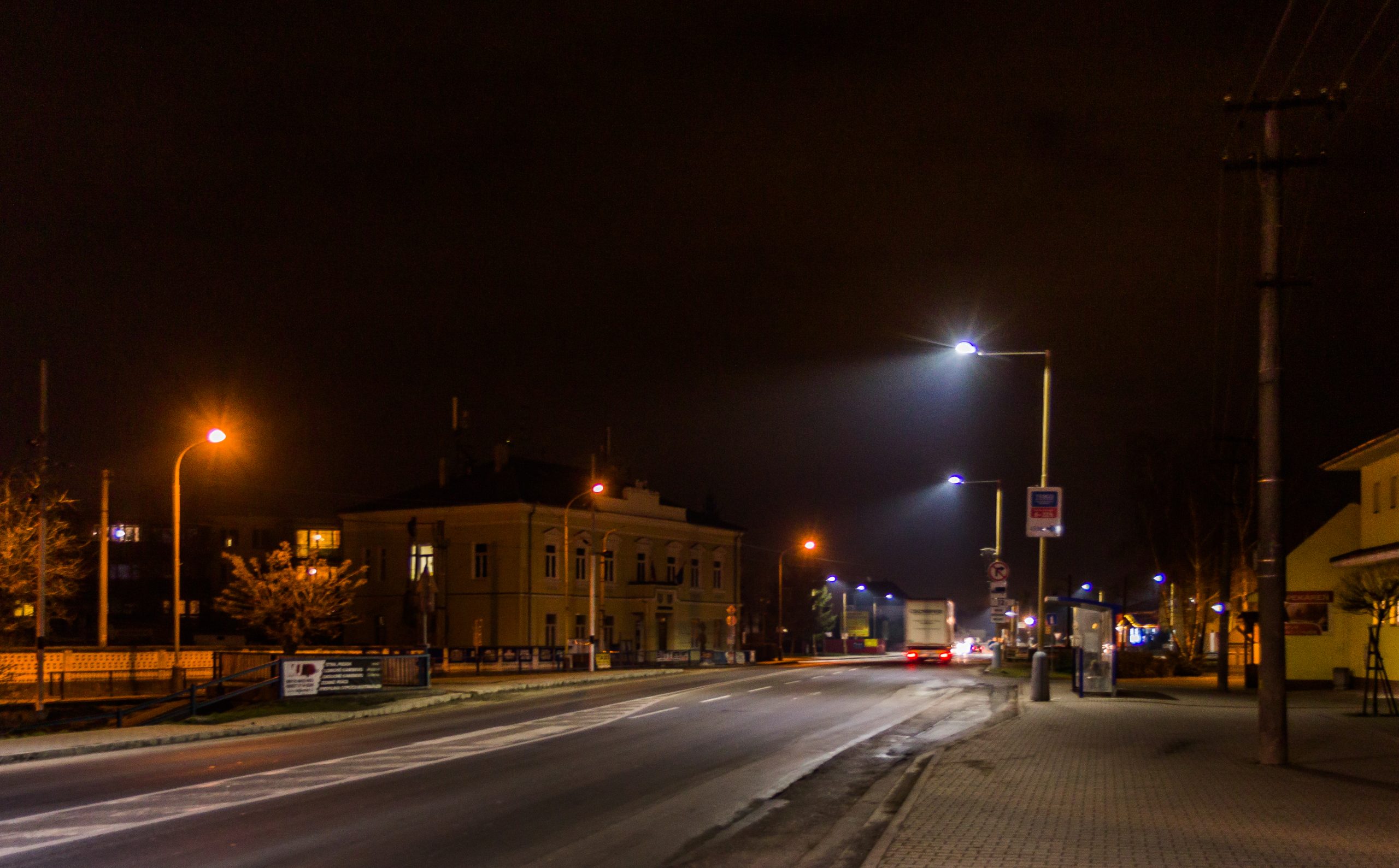 Night street in Trenčianska Teplá