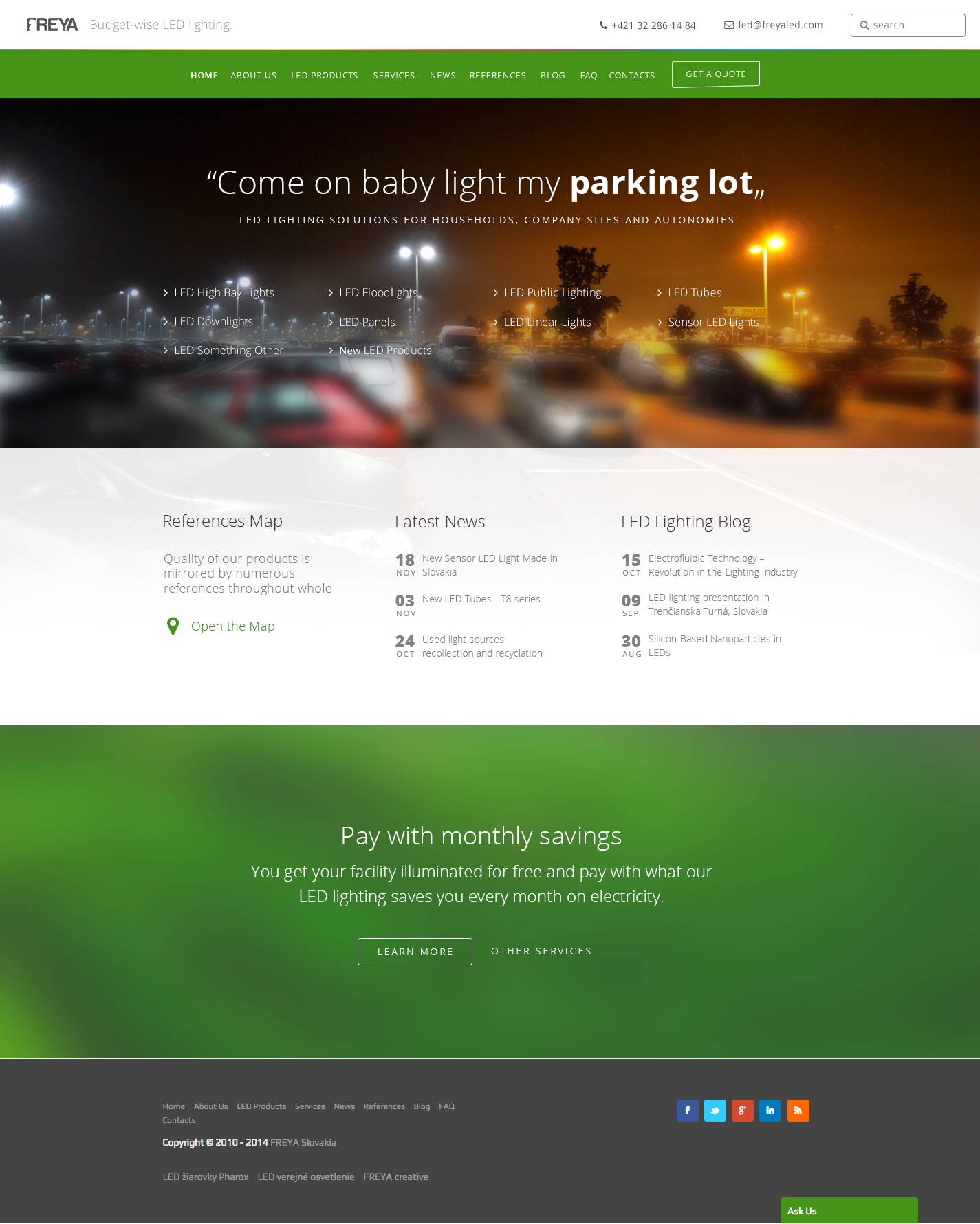 An example of freyaled.com design in 2015