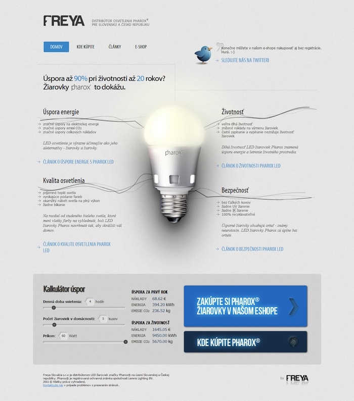 Ukázka designu webové stránky pharox.sk
